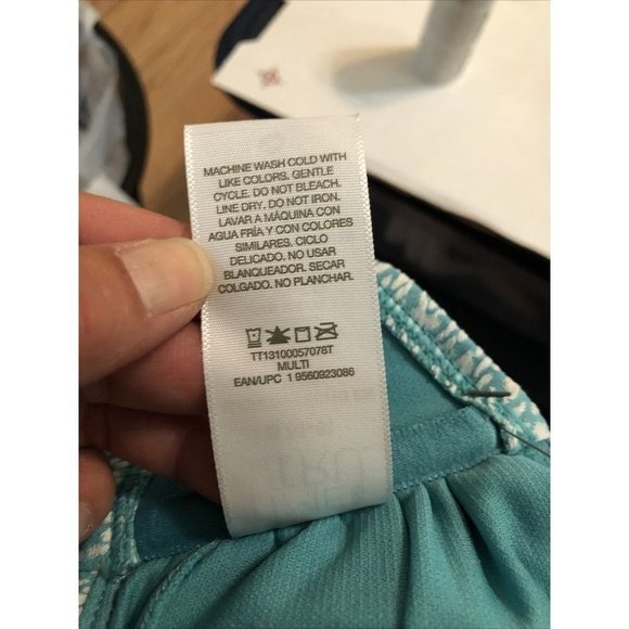 Time and Tru Women's Size Small (4-6)  Bikini Top, O-Ring Halter Turquoise - Picture 7 of 7